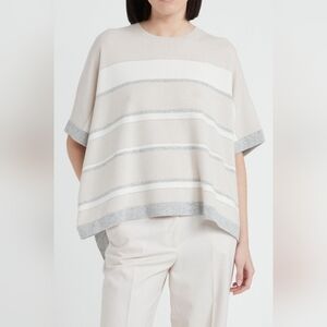 Peserico Knitted Cape Poncho Wool Cashmere Silk blend sweater